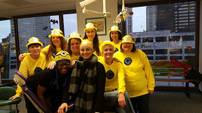 Team dressed Up at the Pediatric Dentist in Chicago for Lincoln Park, Hyde Park and Logan Square